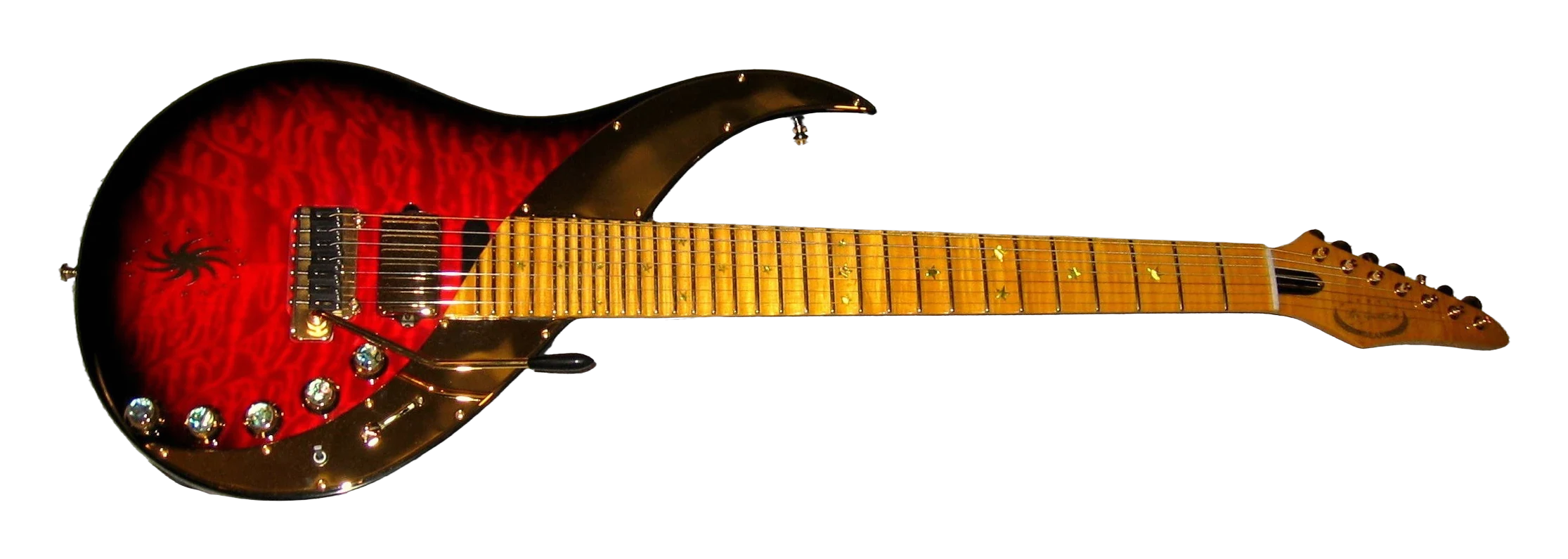 Sky of Lionheart 7, Sky Guitar de Uli Jon Roth, recortada sobre fondo oscuro